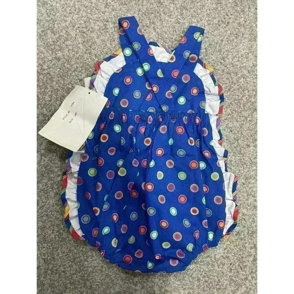 Vintage Melissa Jackson 12 Month Girls Baby One Piece Jumpsuit Bubble Romper USA - Picture 2 of 4